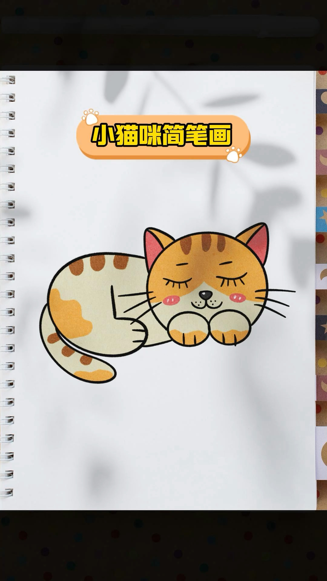 教你用数字500来画一只睡觉的小猫咪简笔画!#简笔画 #小猫简笔画 #简笔画教程