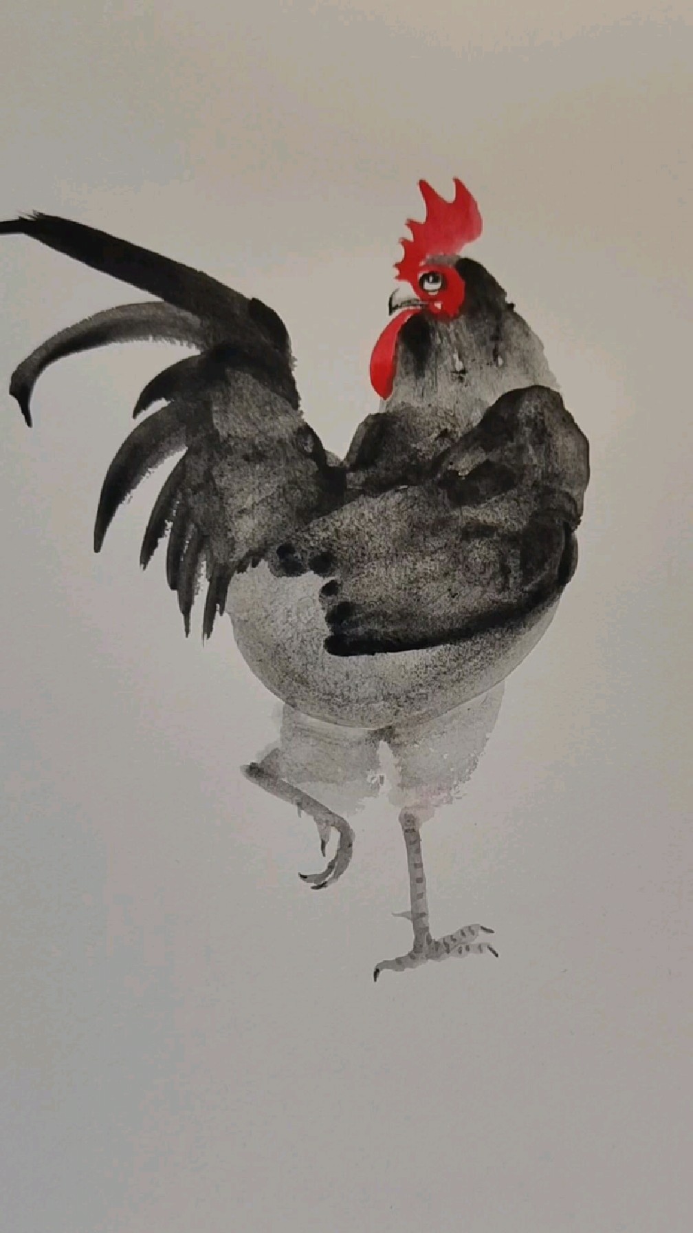 水墨鸡,一看就会,一起画!