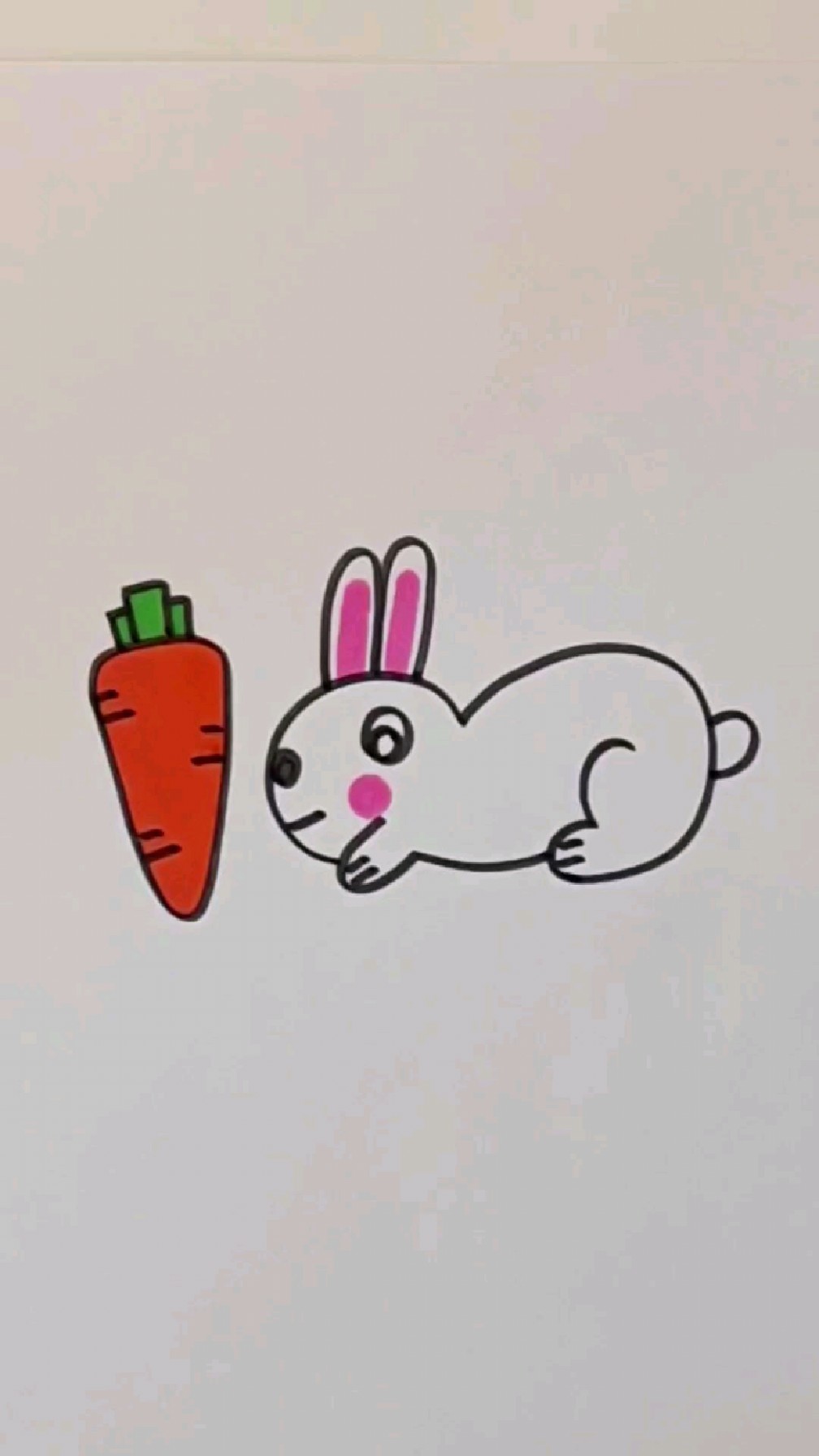 画一只可爱的小白兔,超级简单!#儿童简笔画 #育儿简笔画 #亲子简笔画 #简笔画