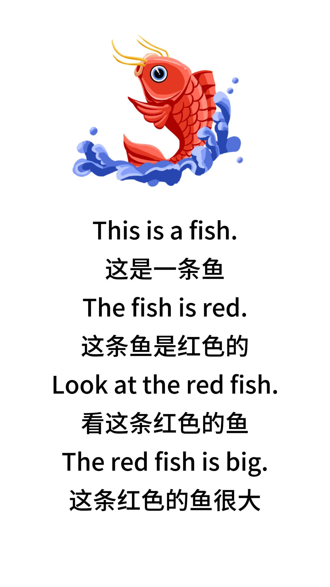 英语单词闪卡跟读:fish 鱼