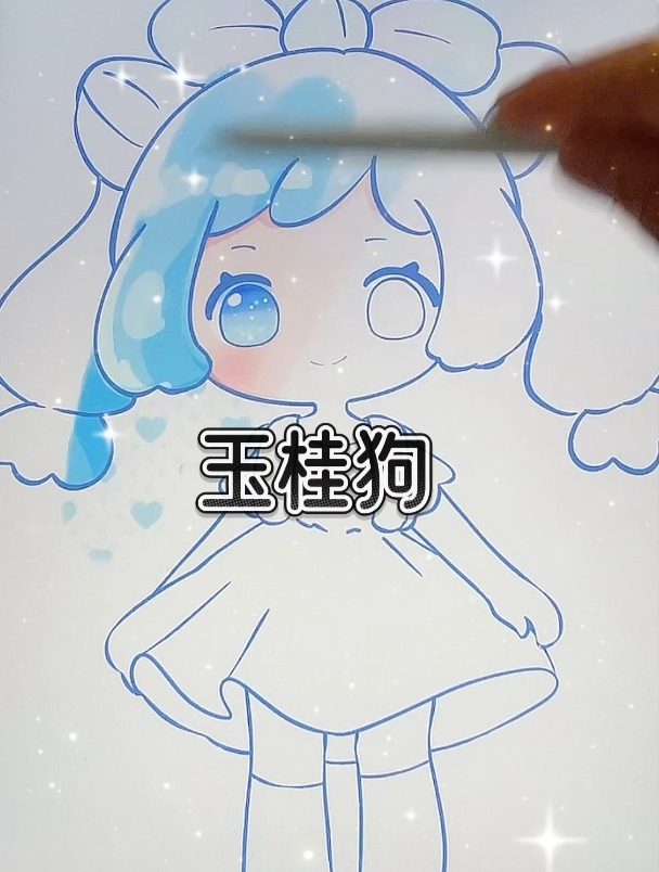 动漫三丽鸥公主简笔画,超可爱凯蒂猫玉桂狗公主卡通画,儿童画