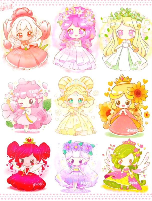 公主简笔画,可爱花仙小公主人物卡通简笔画,可爱动漫儿童简笔画