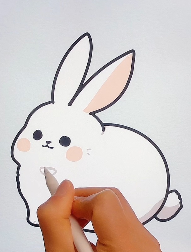 可爱小兔子简笔画,小动物简笔画绘画教程,超萌萌的儿童简笔画