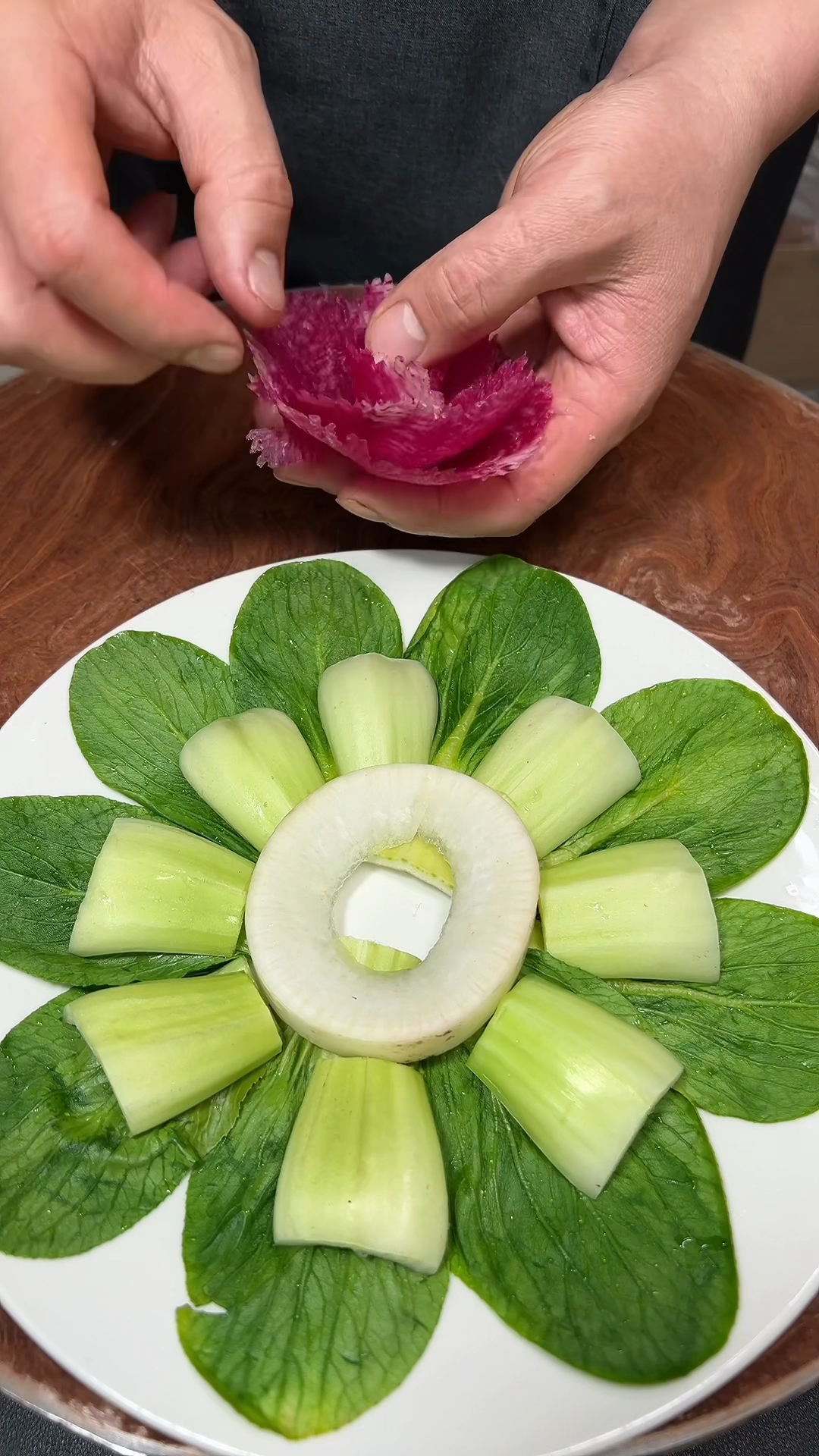 大厨油菜完美摆盘