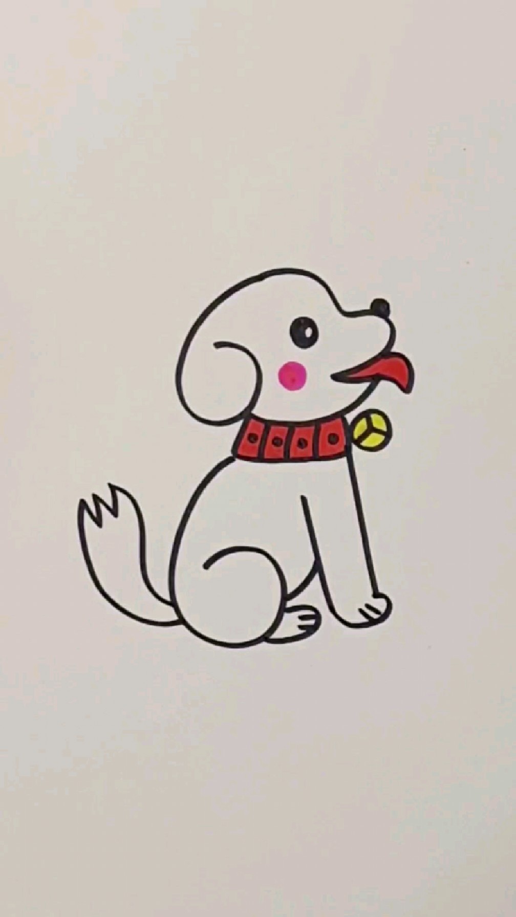 画只可爱的小狗,三岁小孩都可以画,超级简单!#儿童简笔画 #育儿简笔画 #简笔画