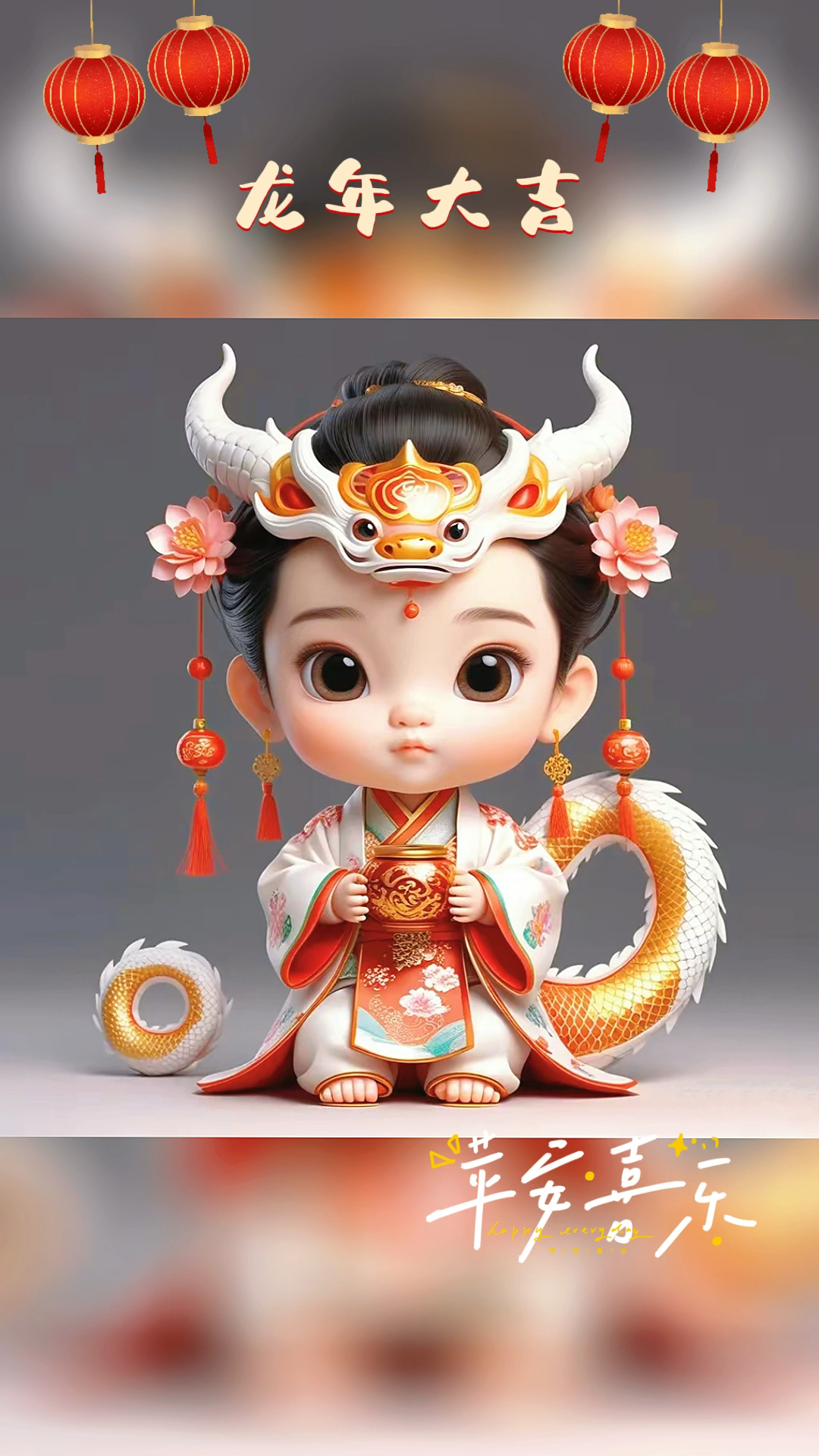 龙年可爱龙宝宝Q版古装头像,太萌了