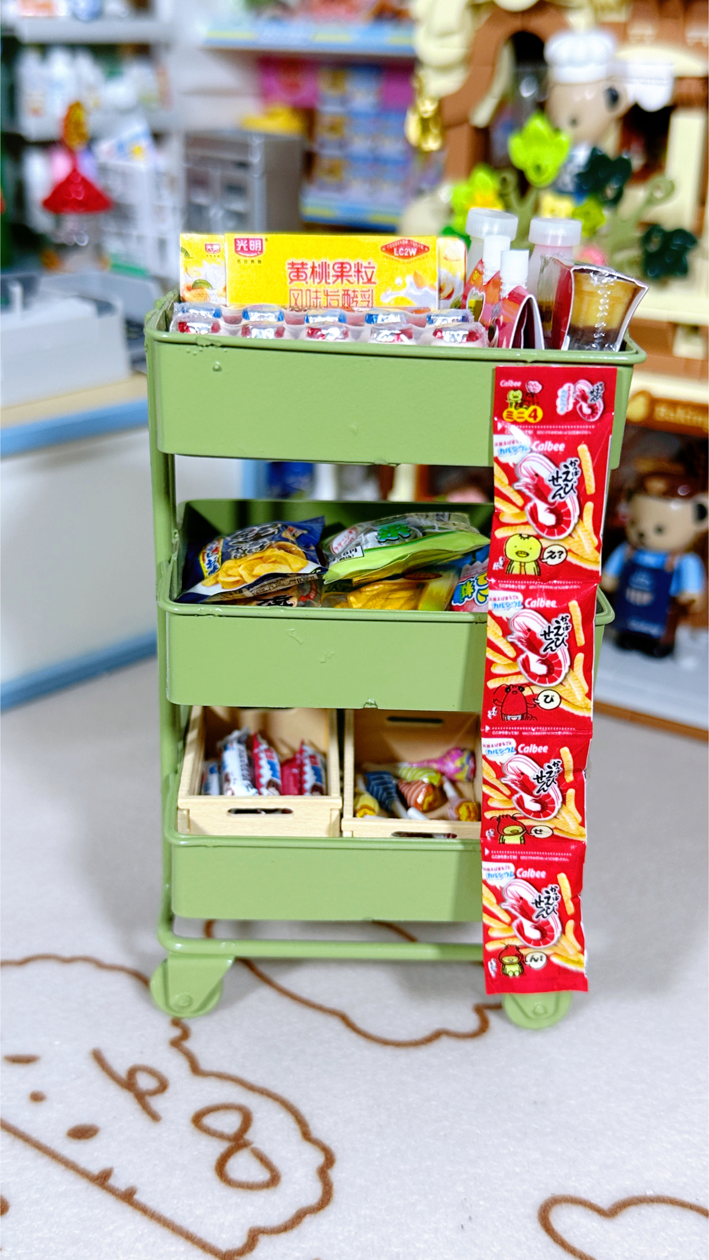 沉浸式收纳微缩食玩小推车