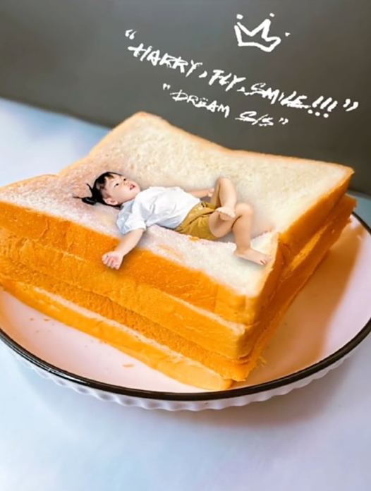 两片面包轻松拍出宝宝创意照这么拍也太好玩了吧