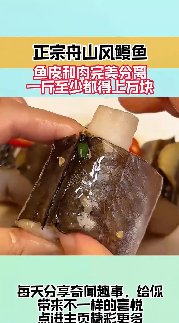 正宗舟山风鳗鱼,鱼皮和肉完美分离,一斤至少都得上万块