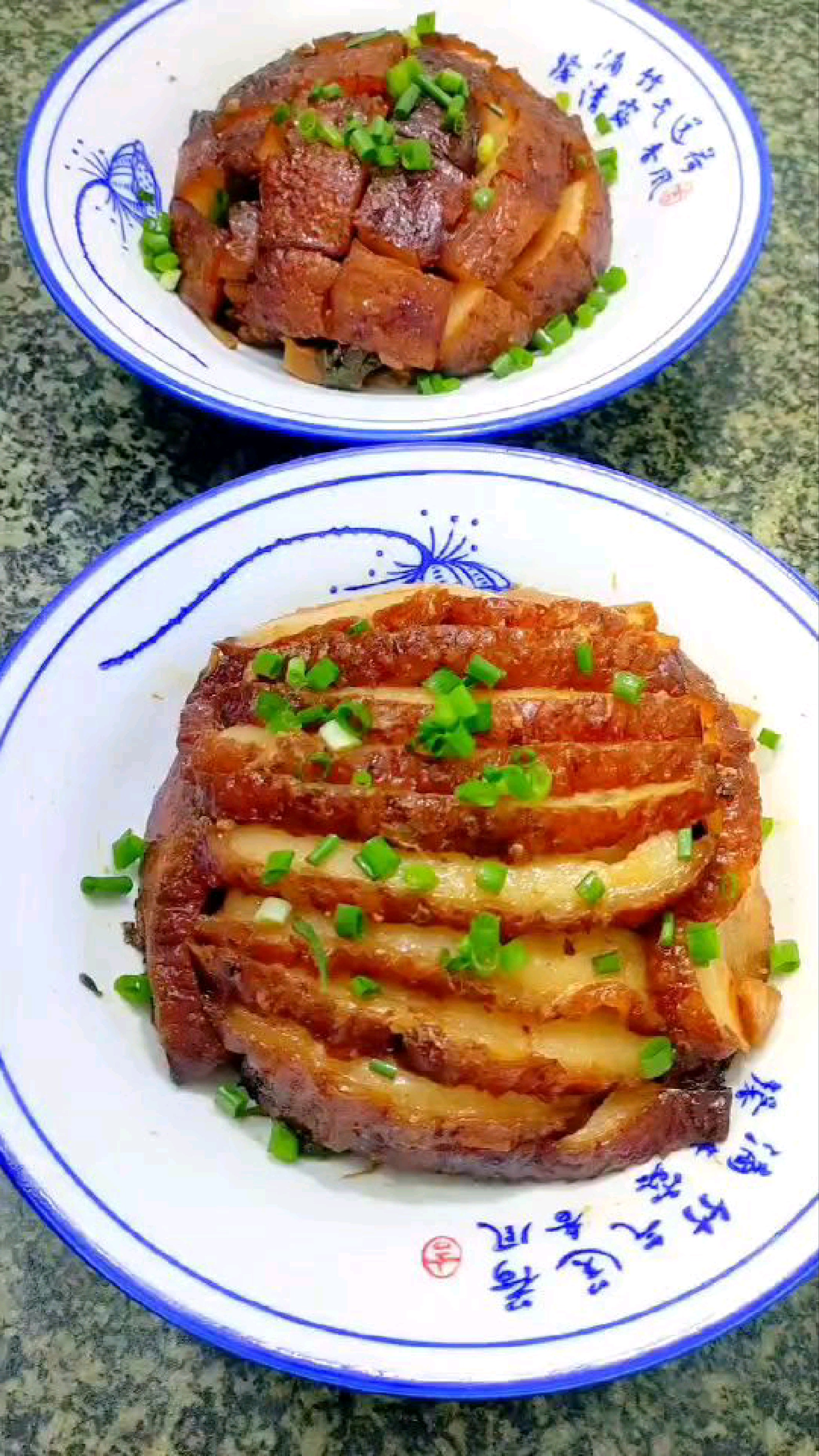 传统美食扣碗条子肉和扣碗方子肉
