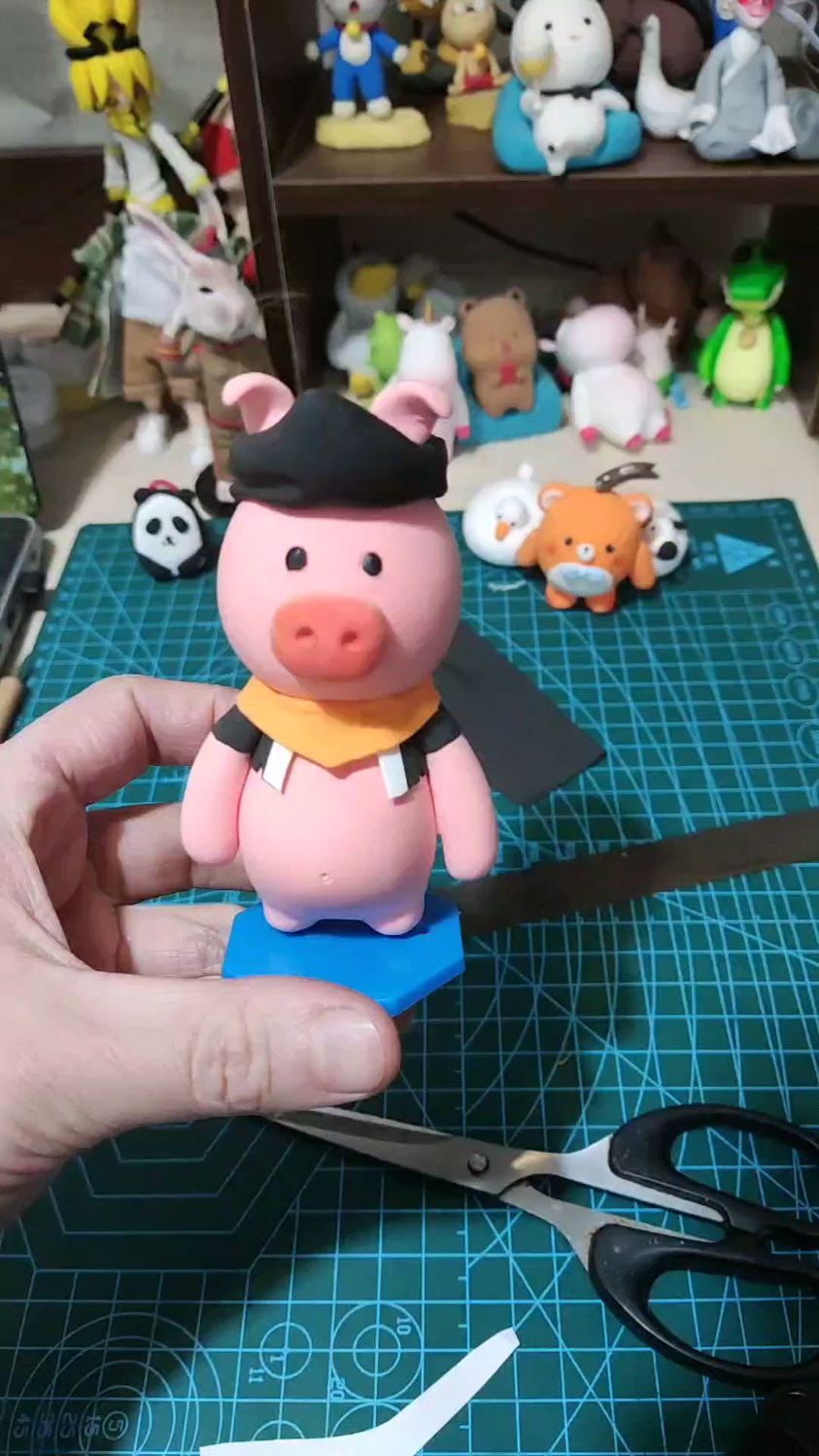猛兽派对超轻粘土猪八戒,猪的手工制作过程