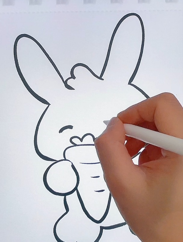 可爱小兔子画法,怎么画简单可爱的小兔子简笔画,小动物少儿绘画