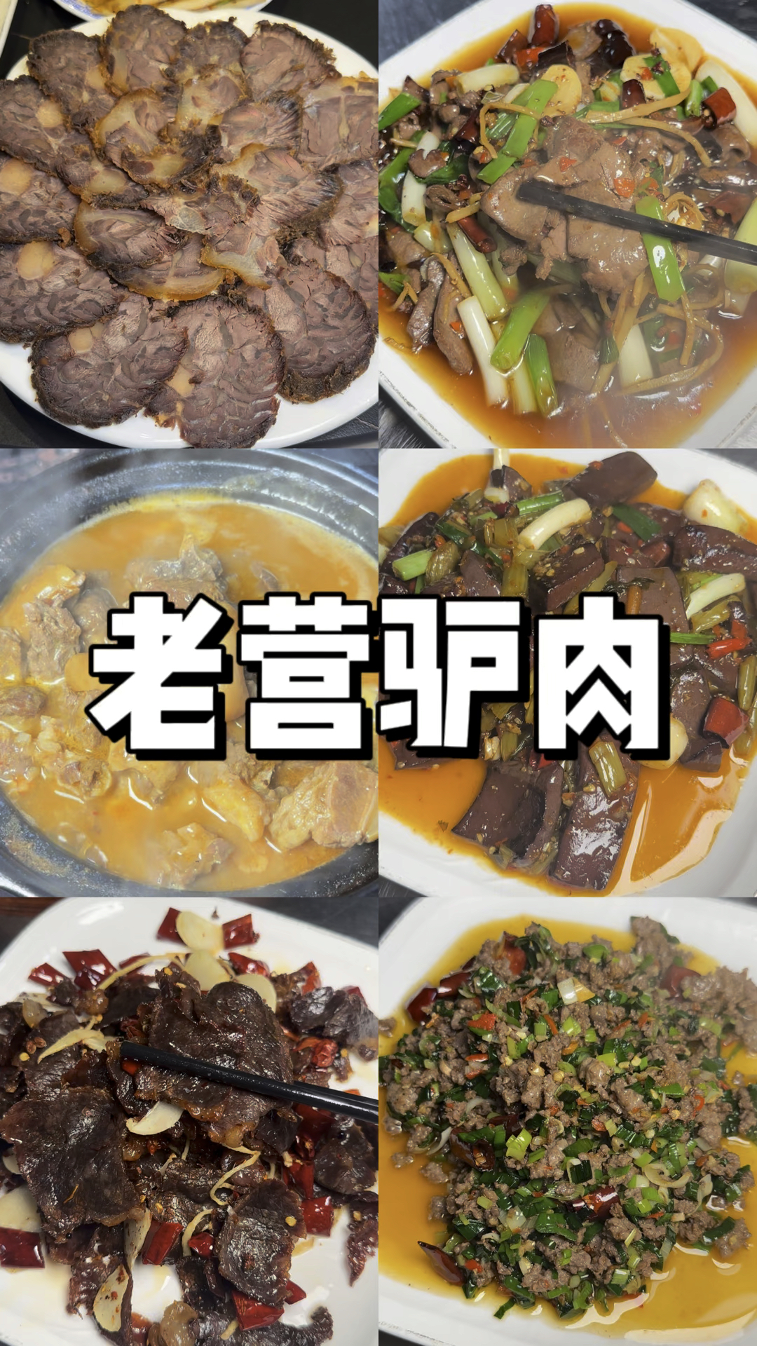 红烧驴肉 驴肉干巴 爆炒驴肝 腌菜炒驴血 驴肠 小炒驴肉今天咱们吃全驴宴