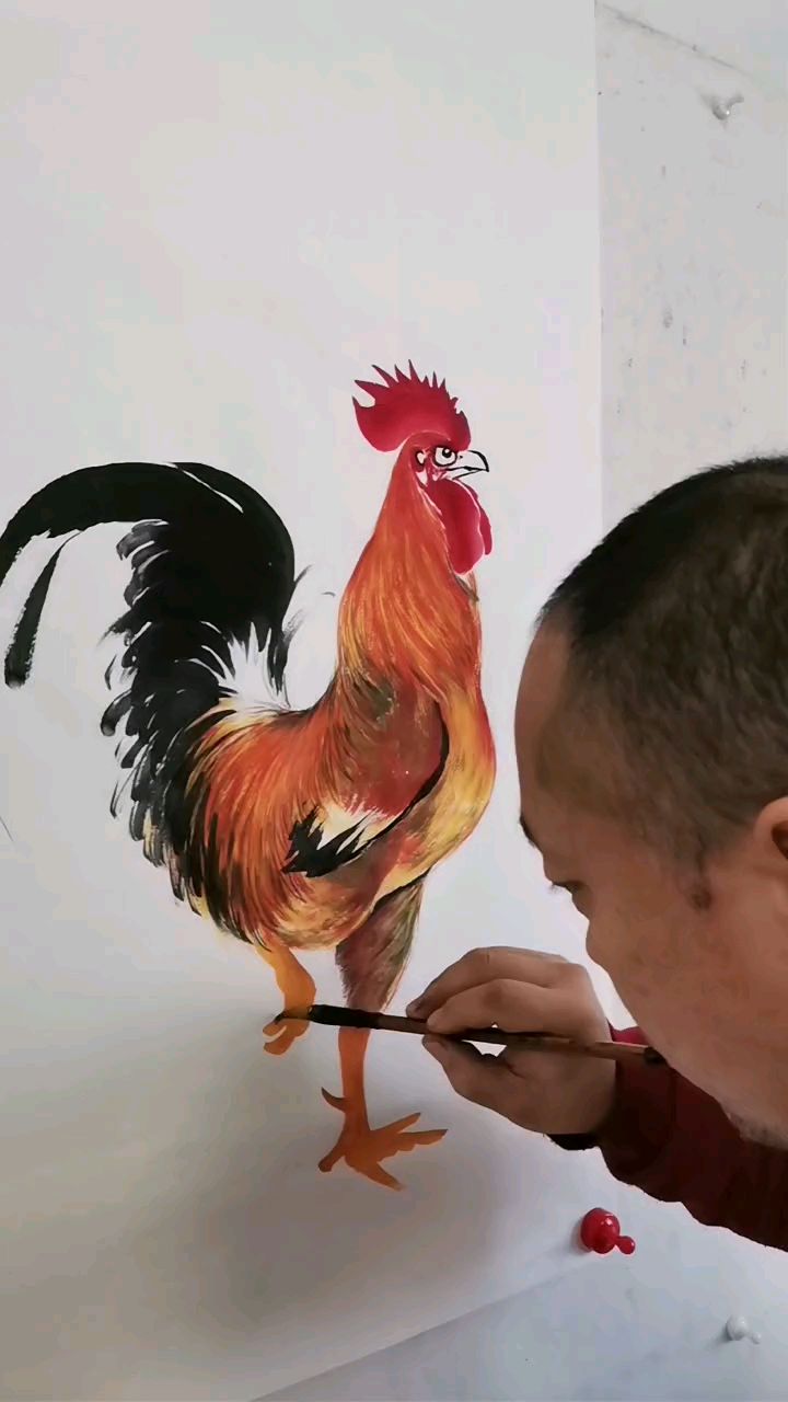 王兴民国画公鸡