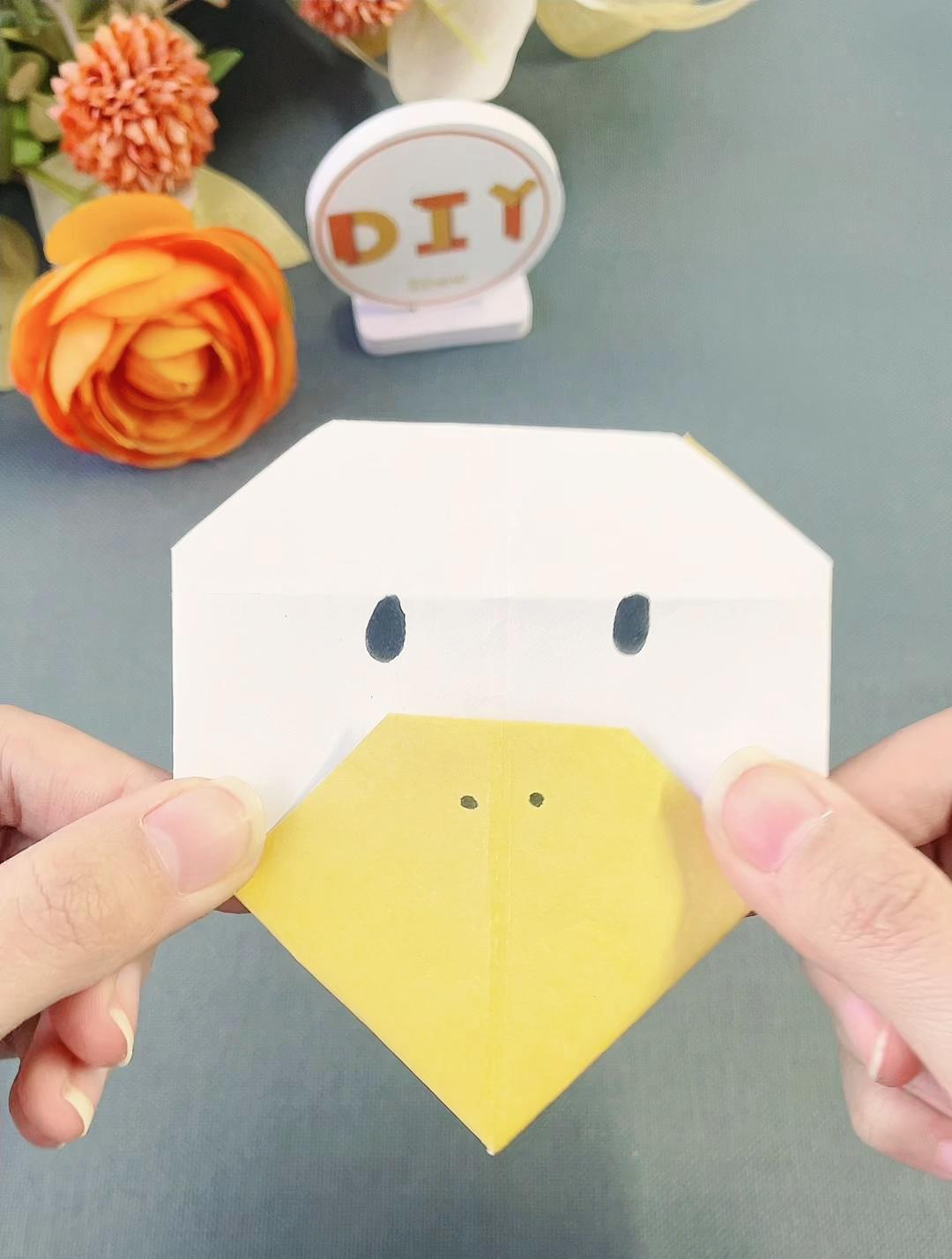 创意手工折纸,可爱的小鸭子