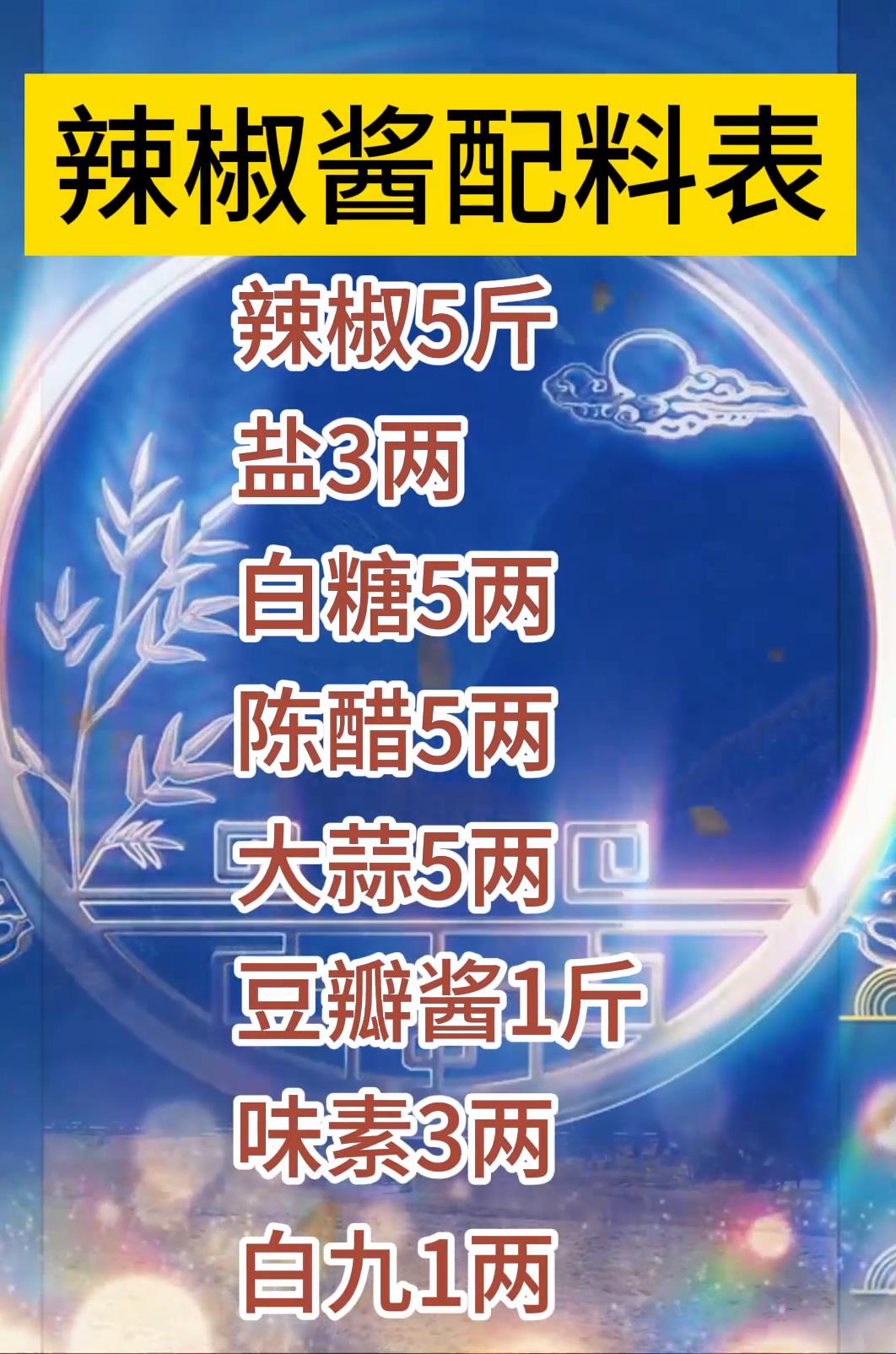 分享辣椒酱配料表