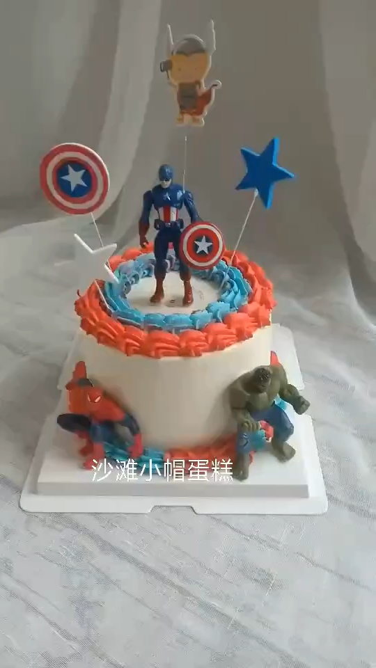 钢铁侠 蜘蛛侠 绿巨人蛋糕 男孩生日蛋糕 接单爆款