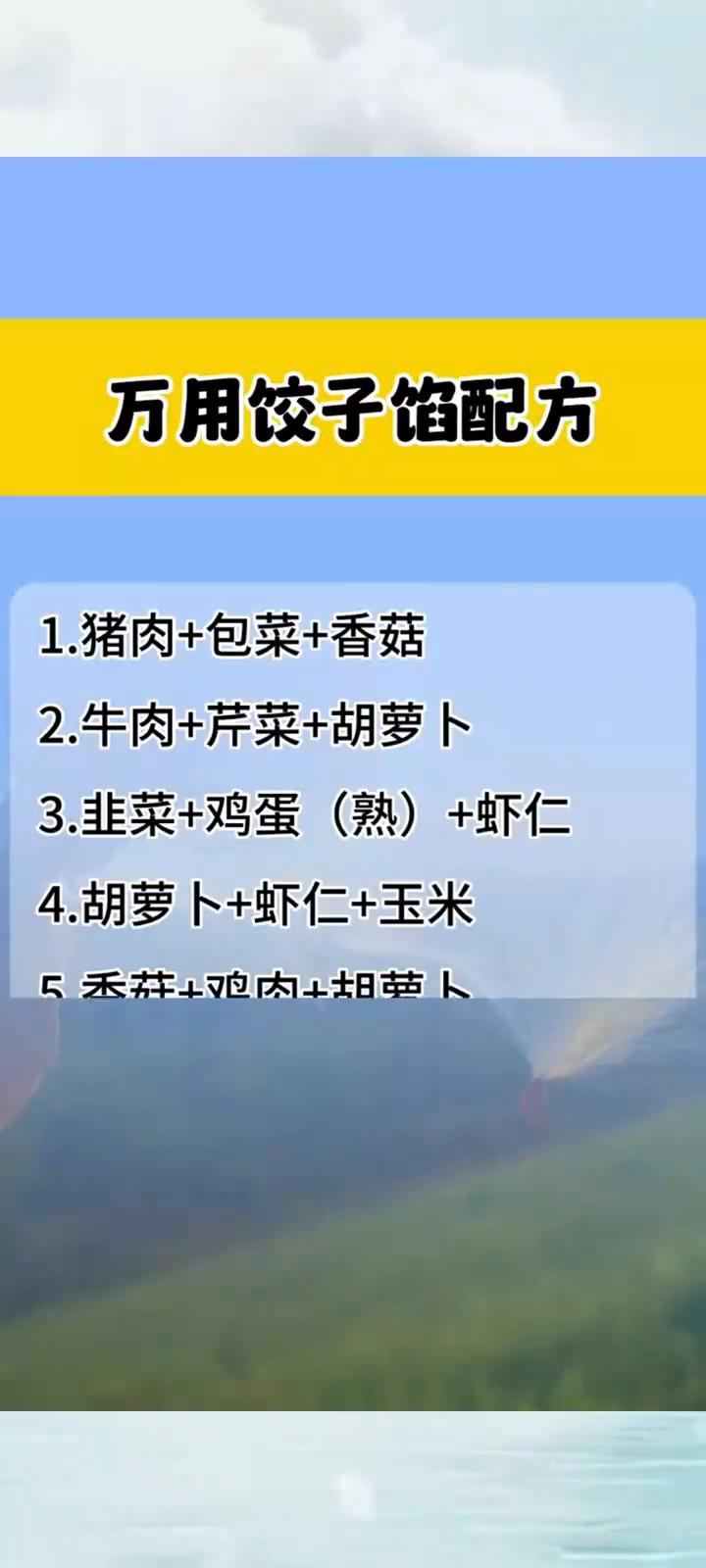 万用饺子馅配方,你喜欢哪一种