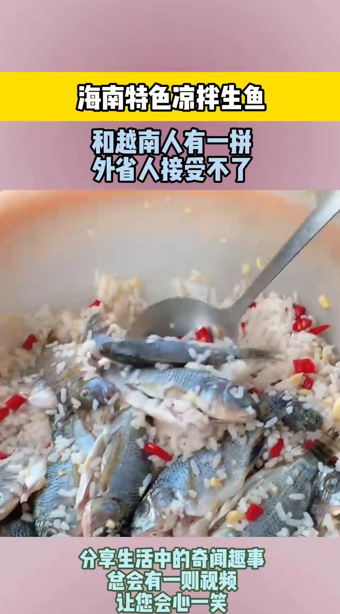 海南特色凉拌生鱼,和越南人有一拼,外省人接受不了