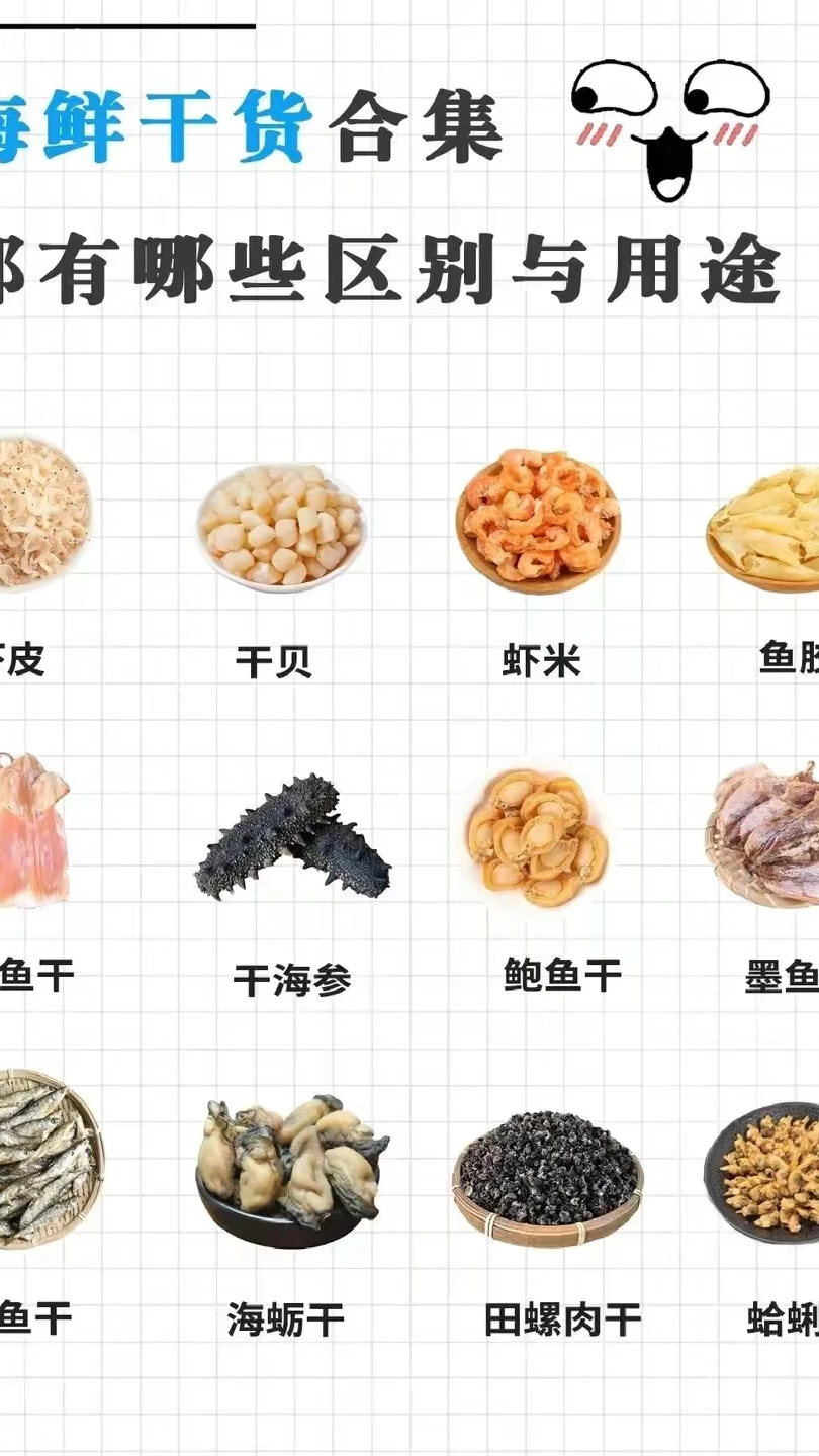 海鲜干货都有哪些区别和用途