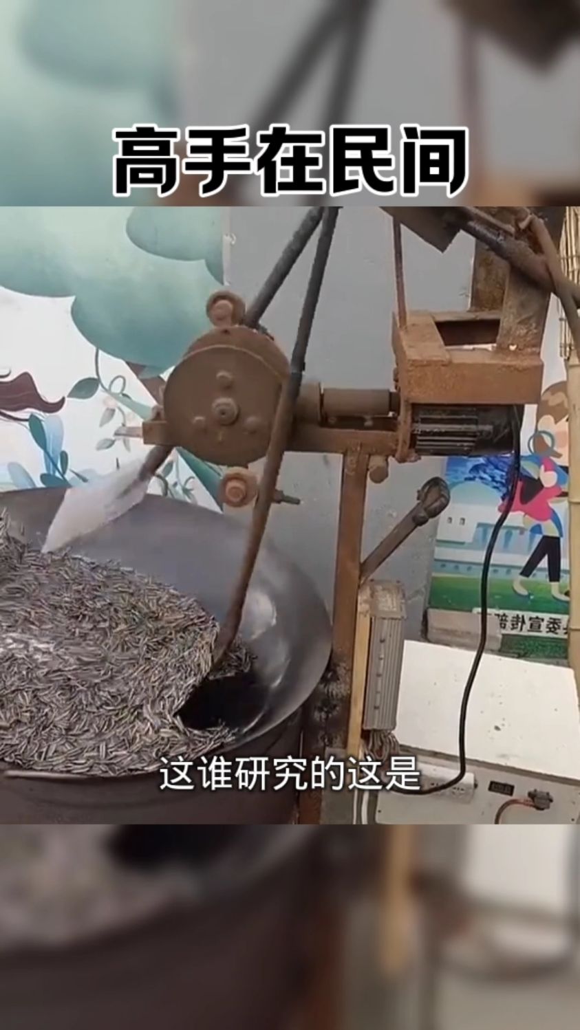 这就是机械代替人工炒瓜子啊。