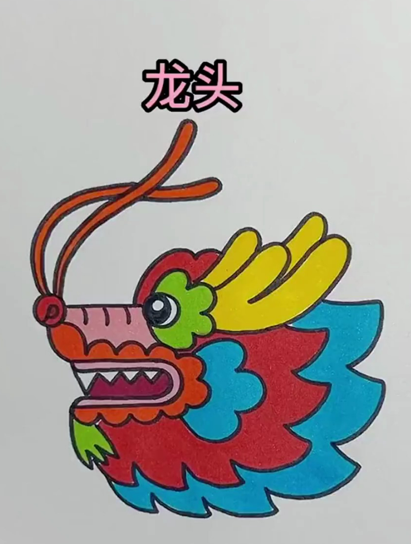 这样画龙头超简单,一学就会的简笔画