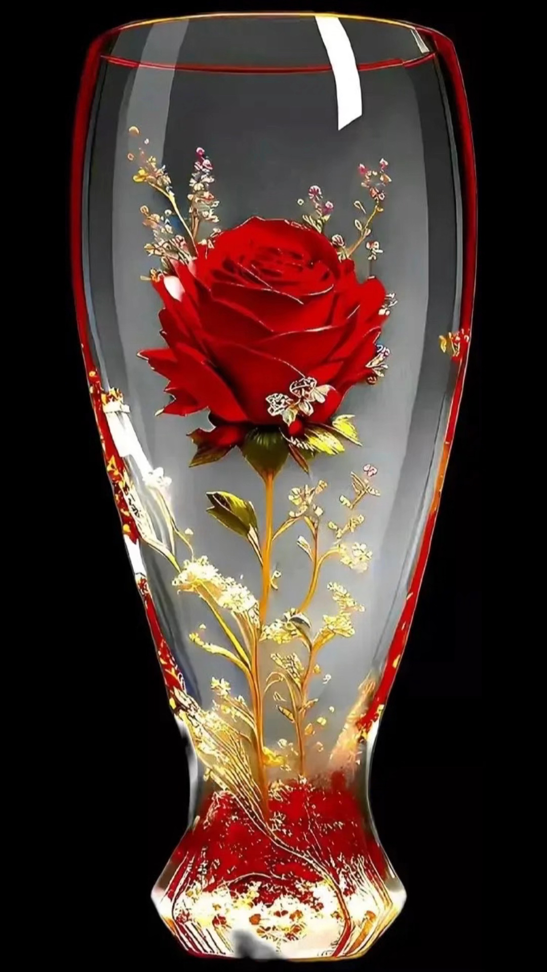 晶莹剔透的玫瑰花手机壁纸分享