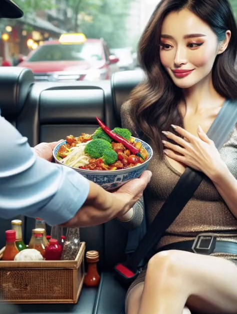 AI画美女吃钵钵鸡。GPT绘画