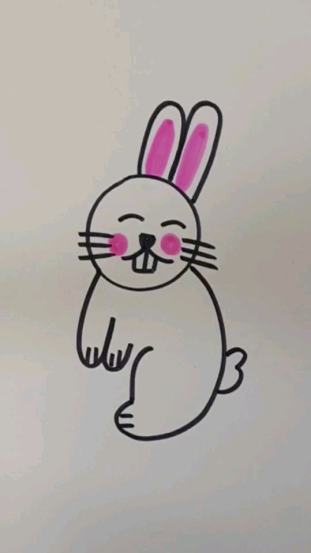 可爱的小白兔,一学就会,赶紧跟我一起来画吧!#儿童简笔画 #育儿简笔画 #简笔画