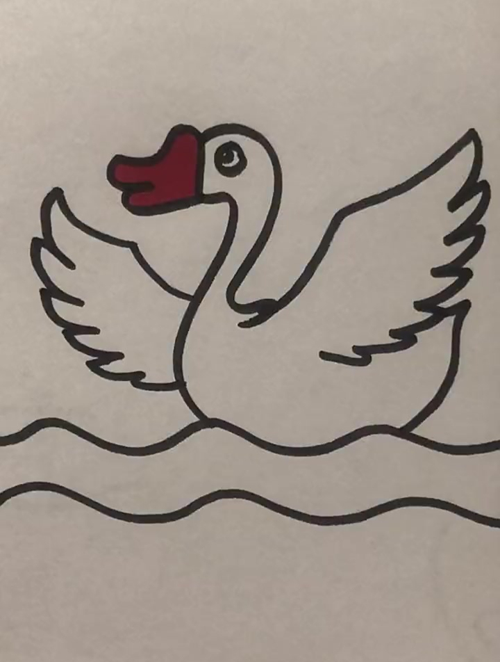 简笔画大鹅,超级简单,快来一起学习吧