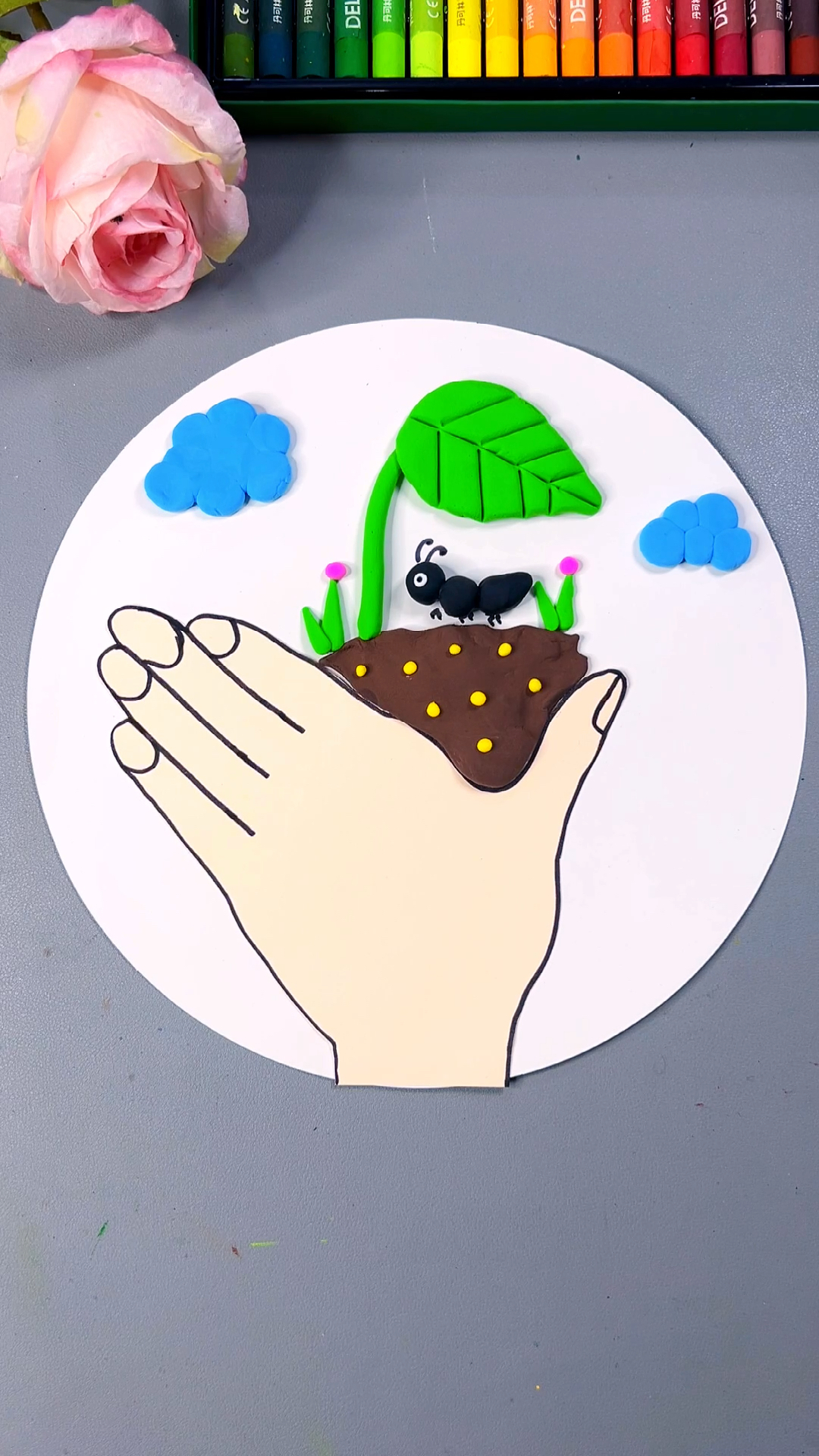 简单又有创意的春天手工画。#春天的色彩 #少儿美育