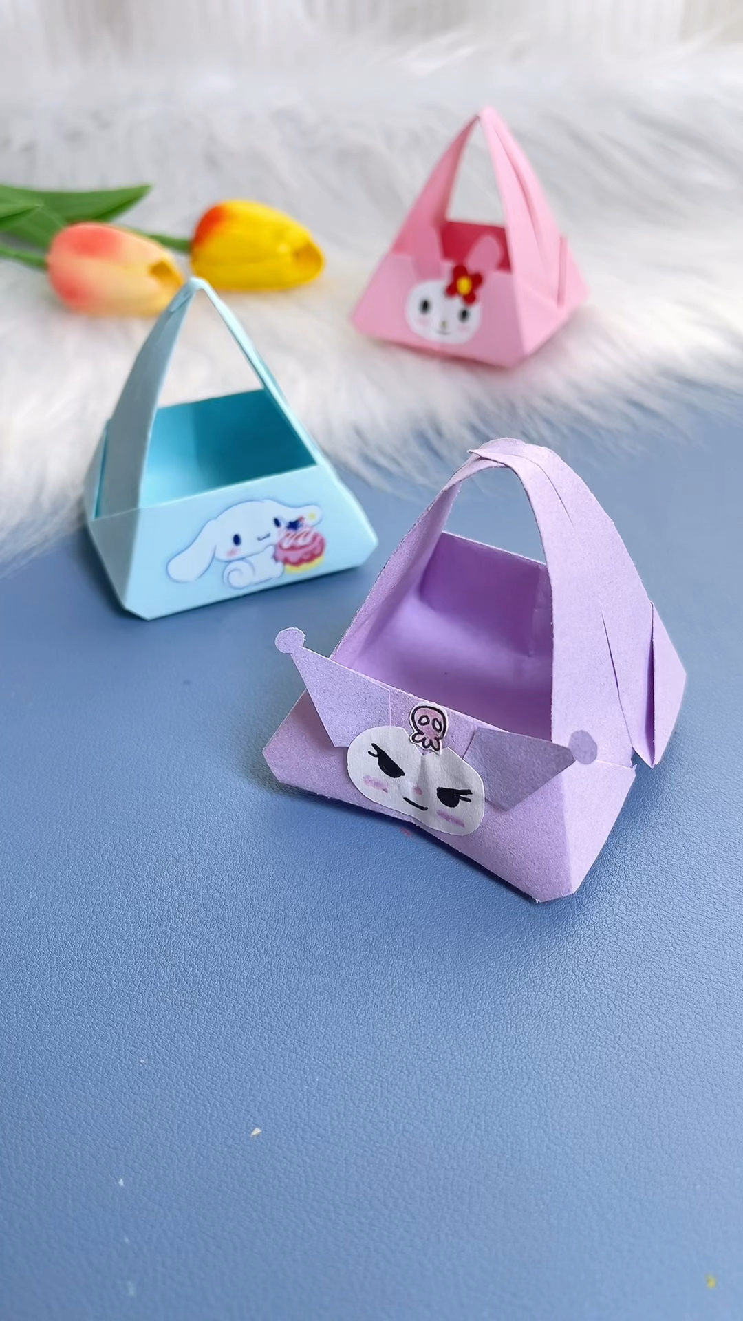 可爱的折纸小篮子来啦!快去折一个玩吧,真的超级简单!