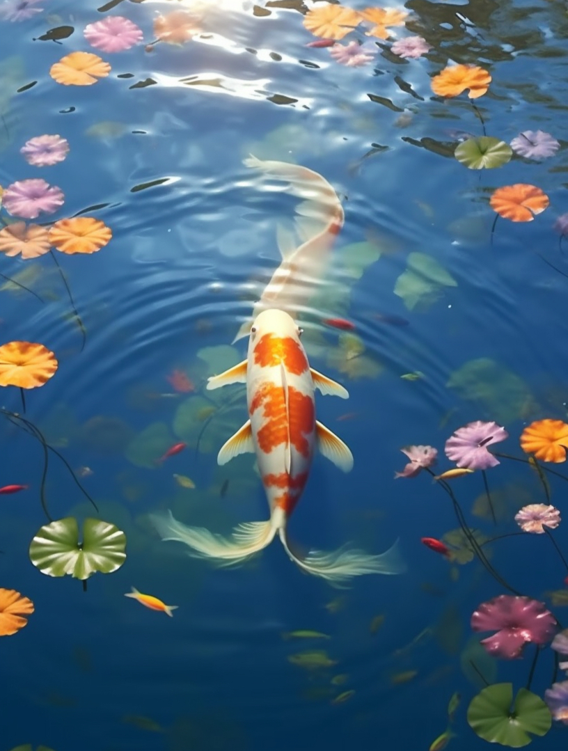 手机壁纸丨如鱼得水,锦鲤壁纸,超清的手机壁纸,唯美的画面