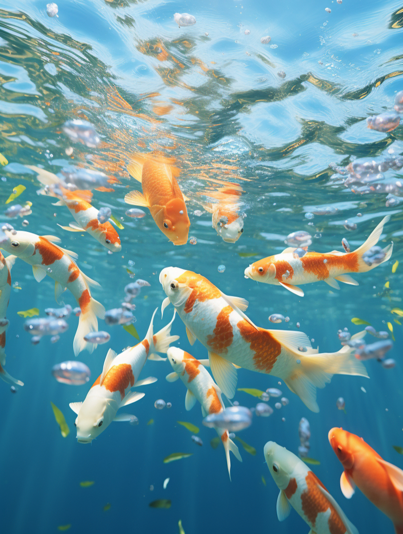 手机壁纸丨清新唯美锦鲤,做手机屏保壁纸,养眼!