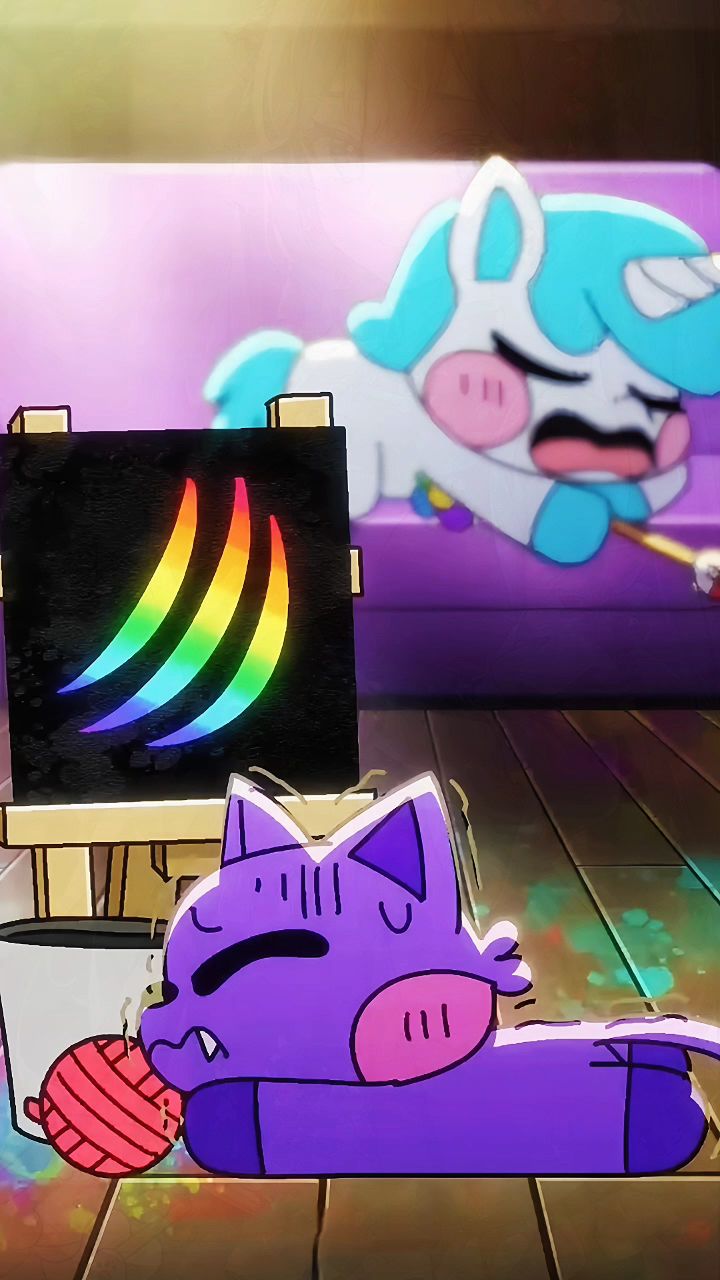 月亮猫意外画出抽象派画作