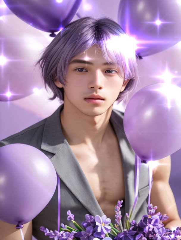 紫色系手机壁纸 肌肉男孩