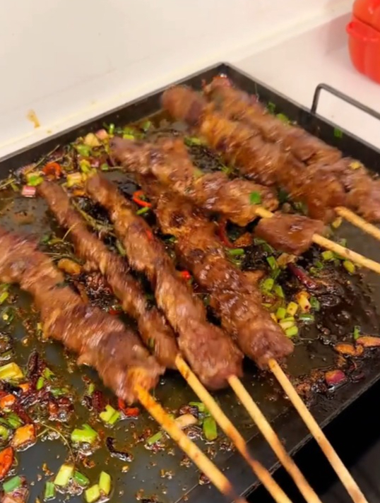 好吃的铁板牛肉串