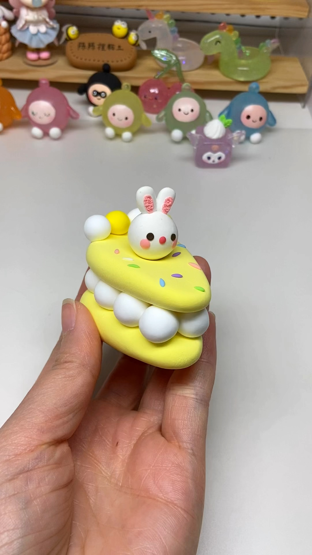 小兔子蛋糕粘土教程