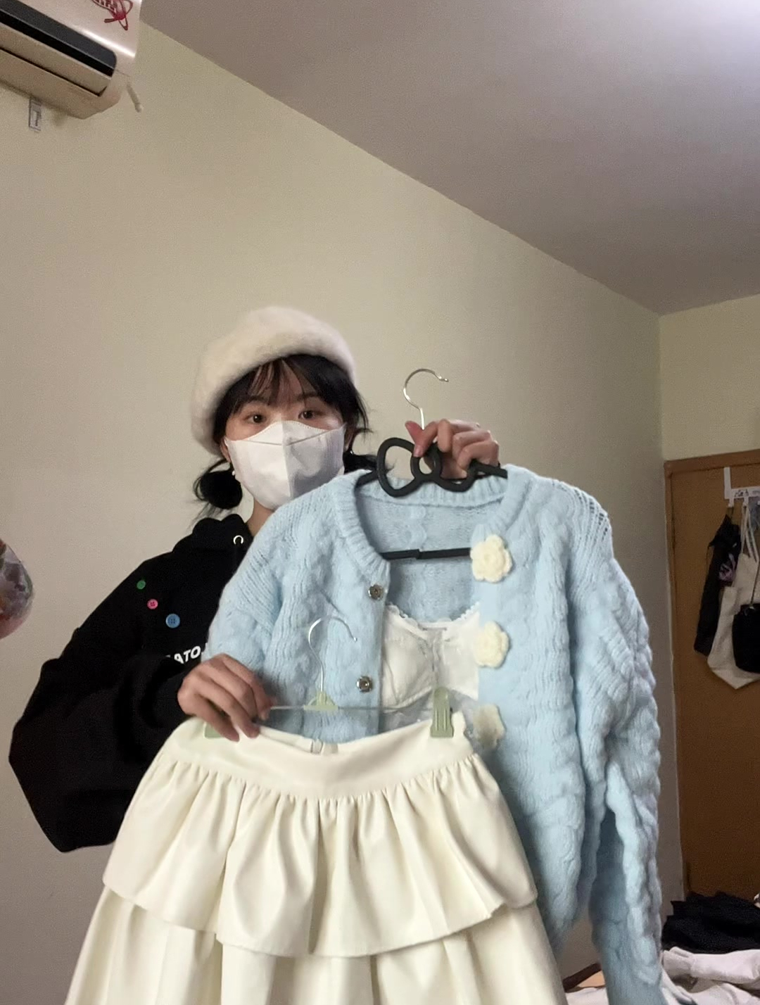 蓝色毛衣+蛋糕裙好绝!一套好平价好好看