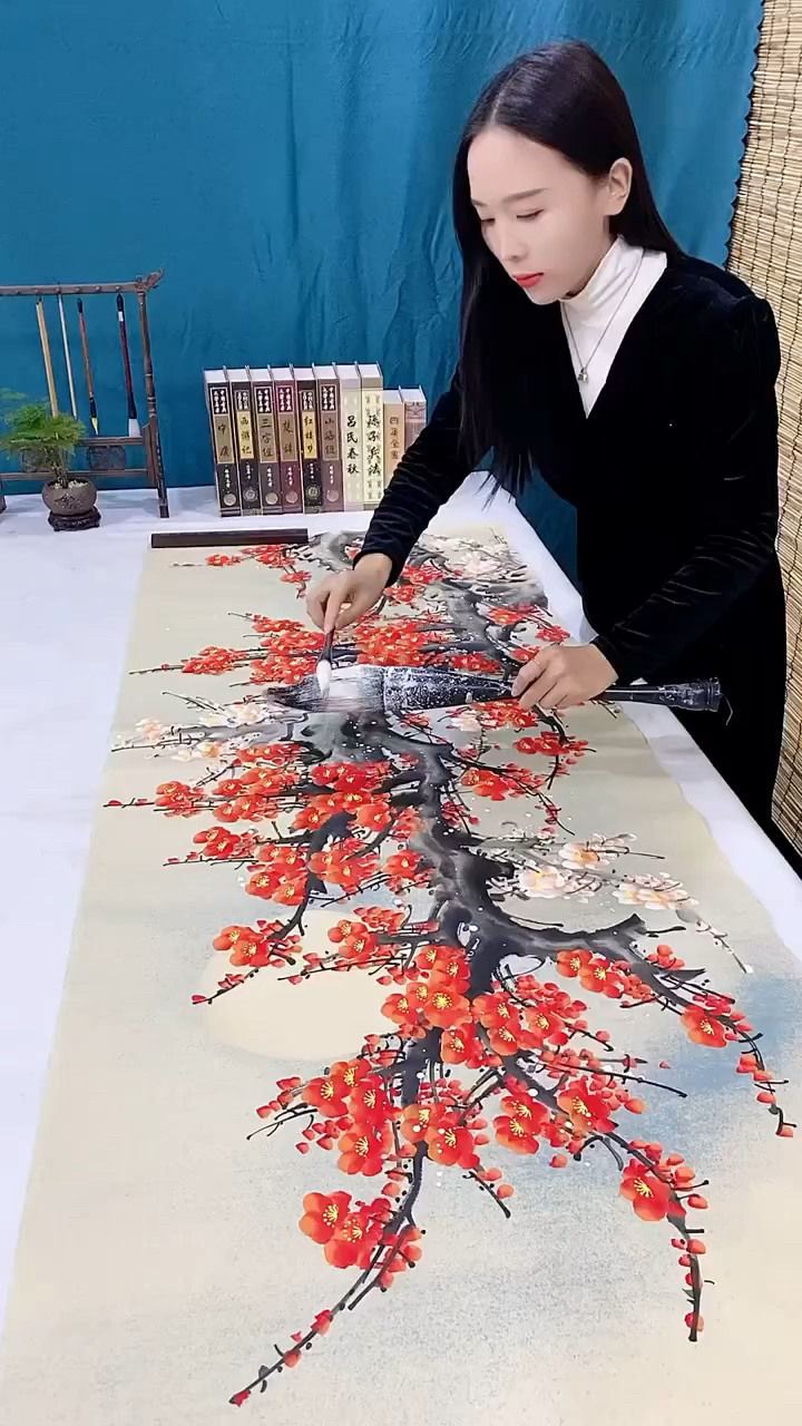 红梅报春、傲雪寒梅,国画梅花! 梅花国画作品
