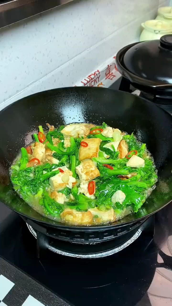青菜炒豆腐这样做
