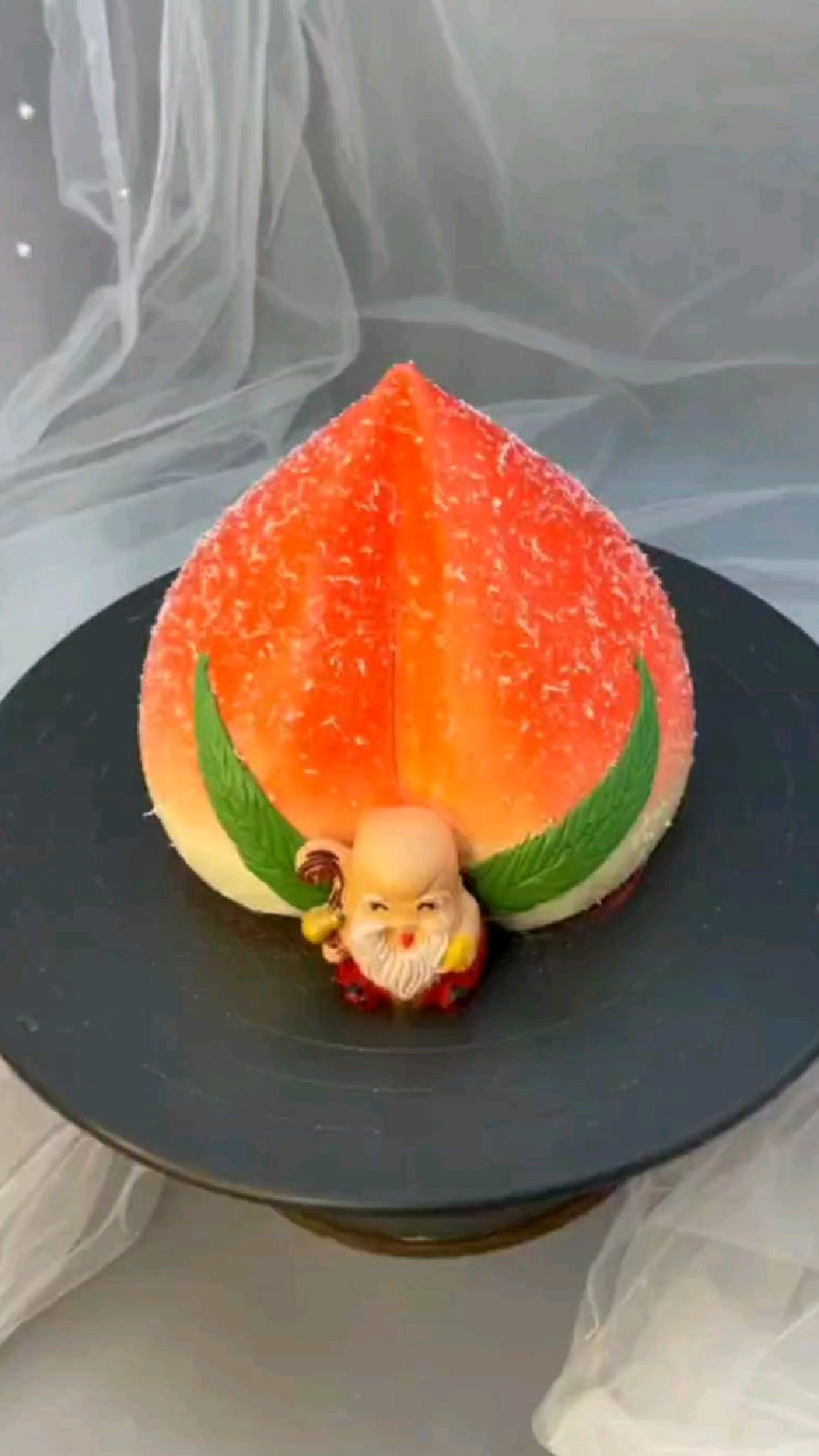 创意寿桃蛋糕制作!