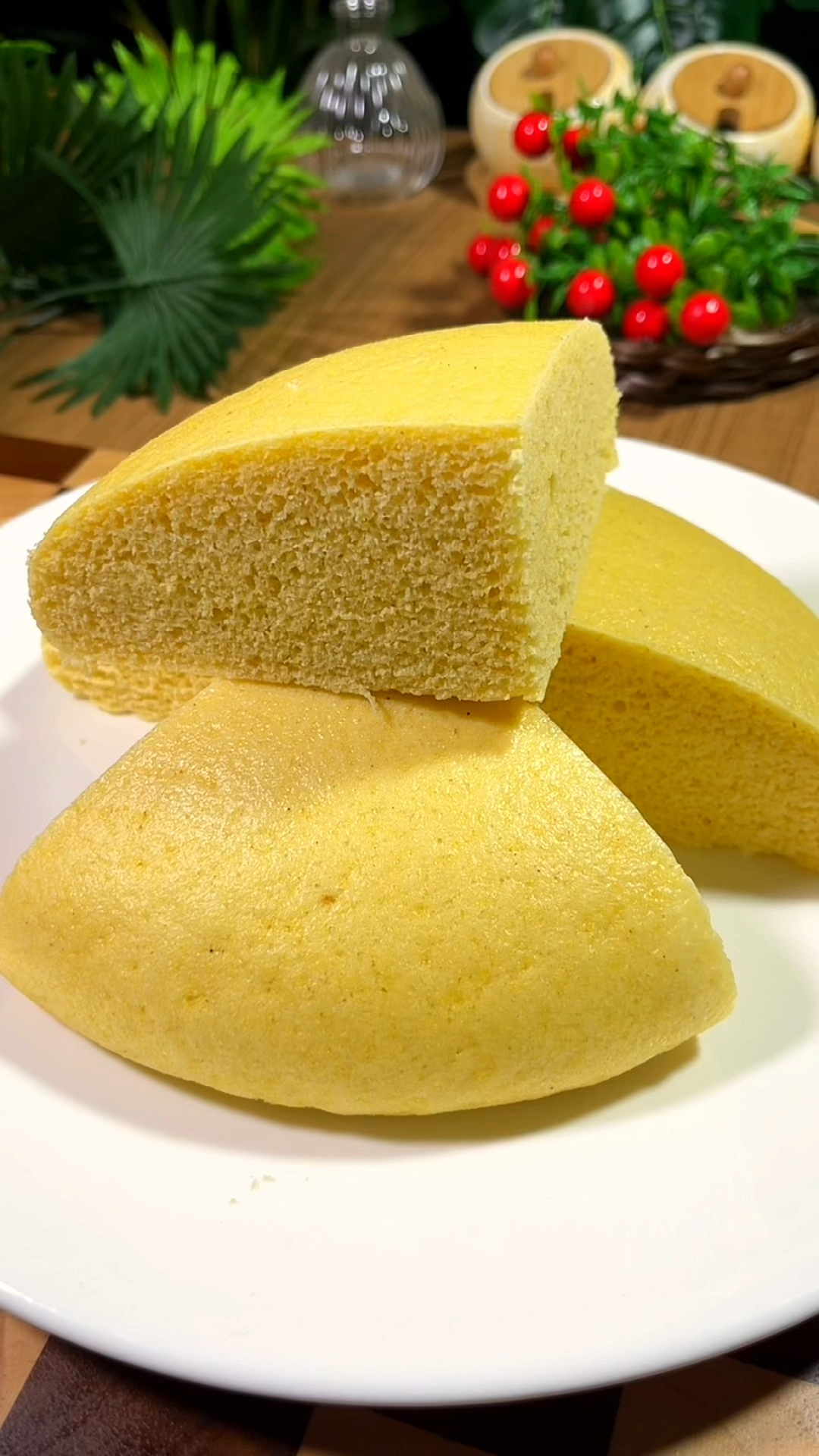 玉米面发糕,蓬松暄软