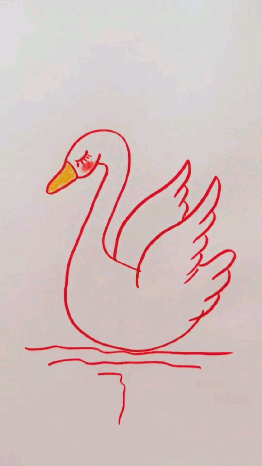 用两个2画飞舞的天鹅