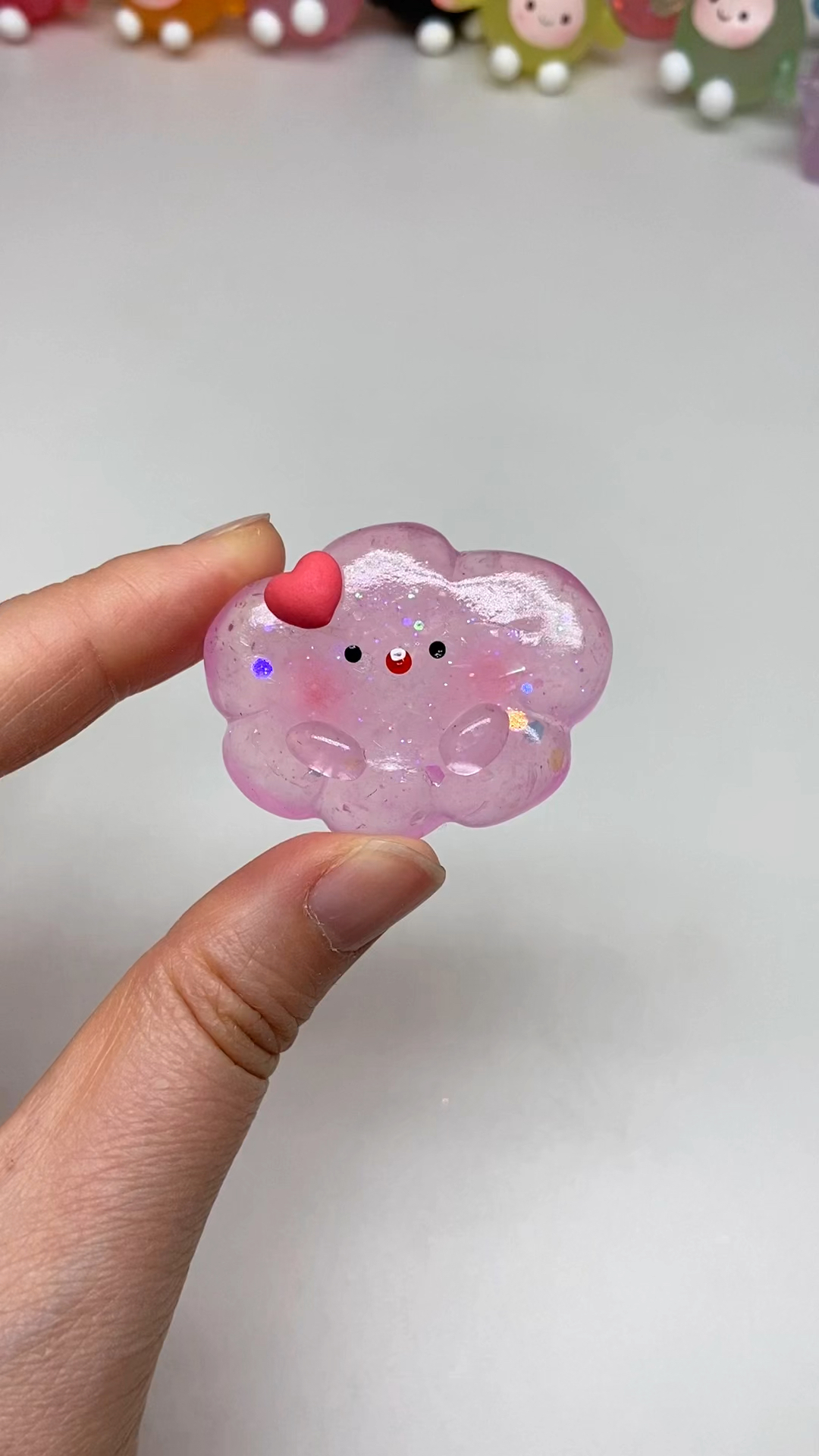 透明粘土粉色小云朵教程