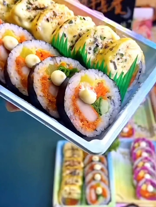 这样做的芝士双拼寿司好看又好吃,赶紧学起来吧