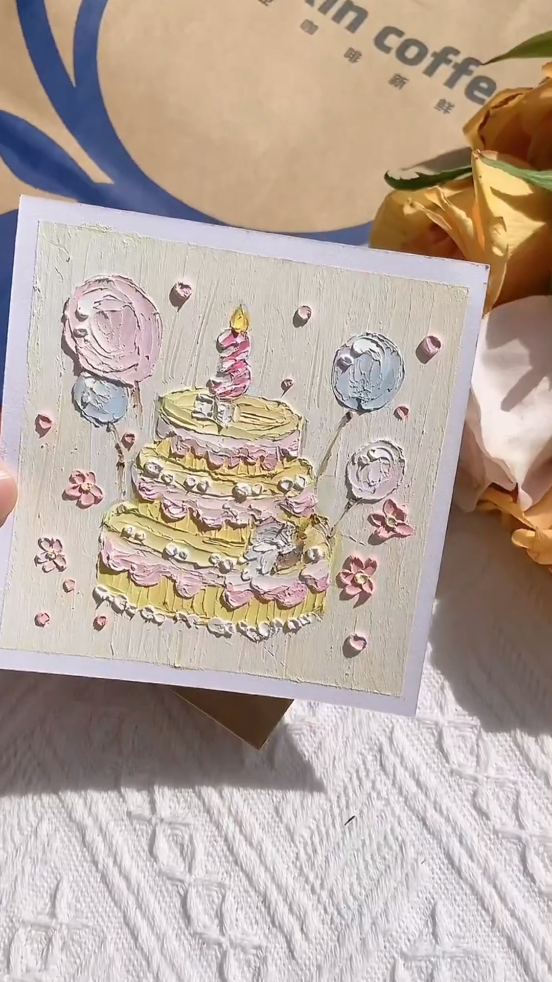 生椰蛋糕·油画棒涂鸦教程