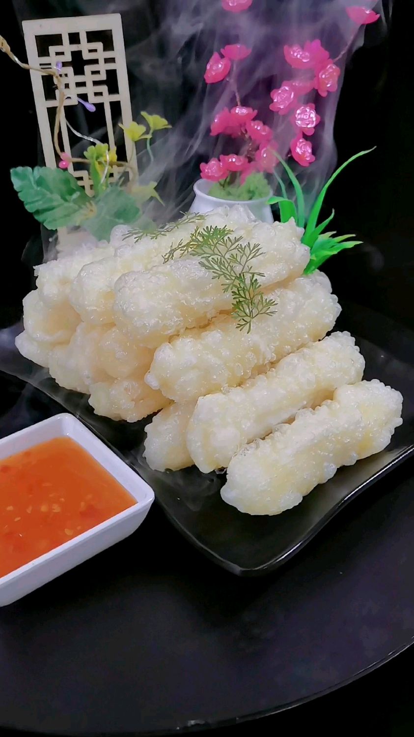 超好吃的气泡山药酥,做法简单,外酥里糯,老少皆宜～