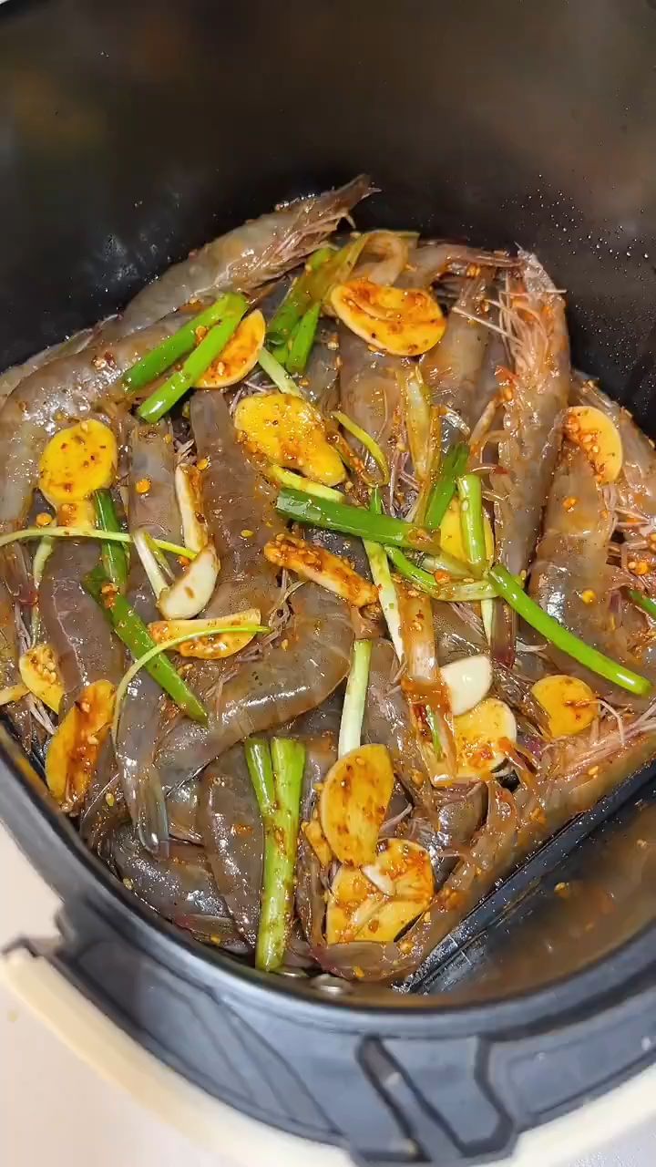 空气炸锅烤大虾这样做
