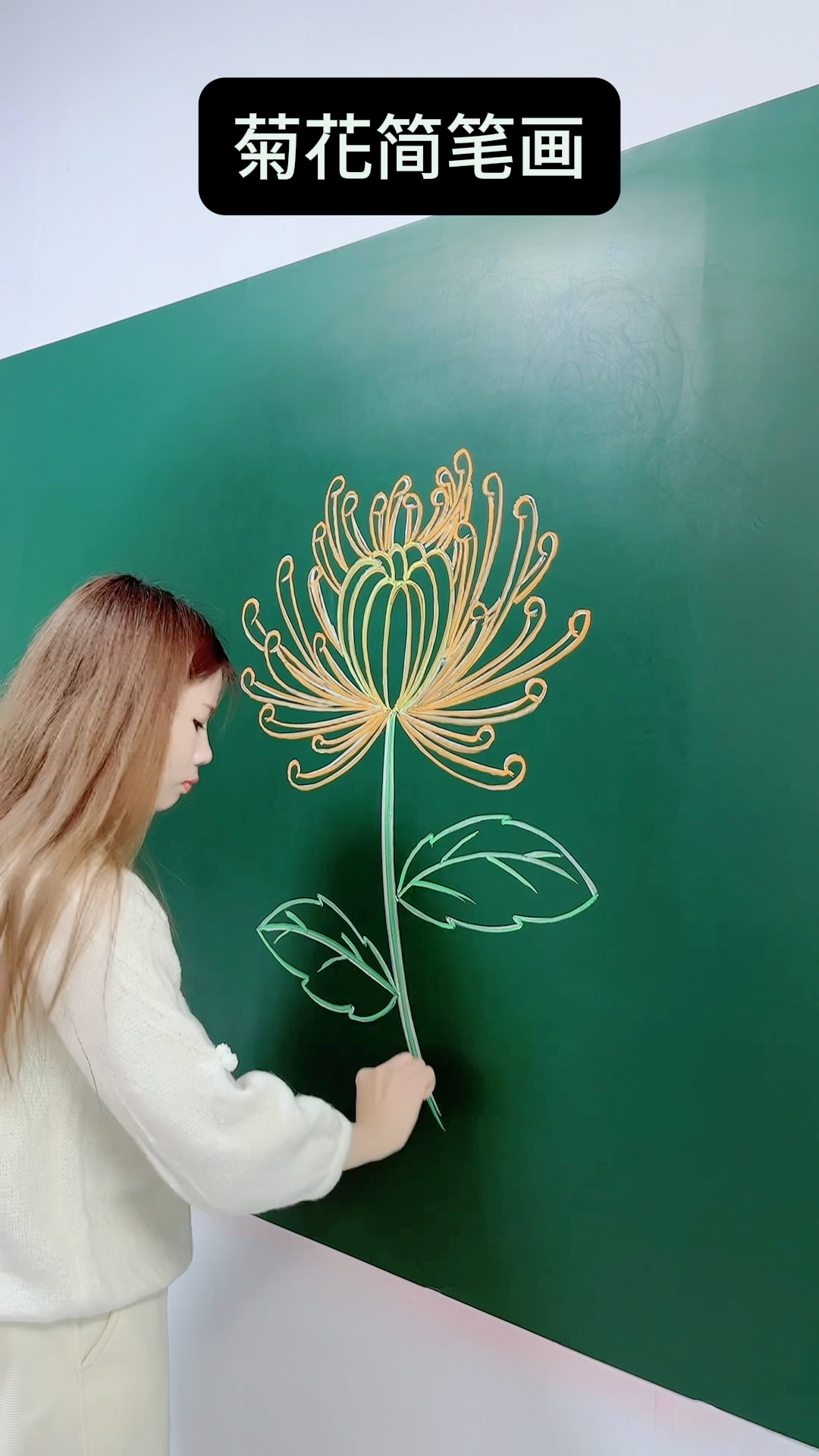 一学就会的菊花简笔画